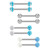 14G 8PC Nipplerings Piercing Barbells Surgical Stainless Steel Straight Barbell