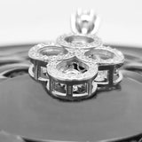 925 Silver CZ Belly Button Ring Navel Dangle Barbell Body Jewelry