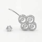 925 Silver CZ Belly Button Ring Navel Dangle Barbell Body Jewelry