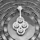 925 Silver CZ Belly Button Ring Navel Dangle Barbell Body Jewelry