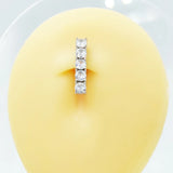 14G Clear CZ Dangle Navel Belly Button Ring 925 Sterling Silver Belly Piercing