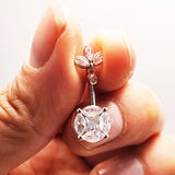 925 Silver CZ Belly Button Ring Barbell Navel Piercing