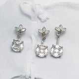 925 Silver CZ Belly Button Ring Barbell Navel Piercing