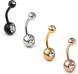 14G Birthstone Crystal Ball Navel Barbell Body Piercing