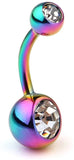 14G Birthstone Crystal Ball Navel Barbell Body Piercing