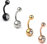14G Birthstone Crystal Ball Navel Barbell Body Piercing