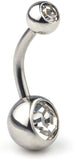 14G Birthstone Crystal Ball Navel Barbell Body Piercing