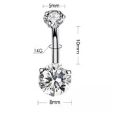 Crystal Skull Navel Piercing Ring Stainless Steel Belly Button Body Jewelry