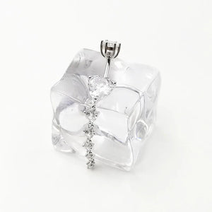 14G CZ Dangle Belly Button Rings 925 Sterling Silver Navel Piercing Jewelry
