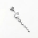 14G CZ Dangle Belly Button Rings 925 Sterling Silver Navel Piercing Jewelry