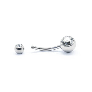 G23 Titanium Crystal Gem Navel Ring Belly Piercing - Sexy Body Jewelry