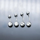 G23 Titanium Crystal Gem Navel Ring Belly Piercing - Sexy Body Jewelry