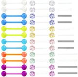 Flexible Plastic Nipple Tongue Rings Surgical Steel Barbell 14-18mm
