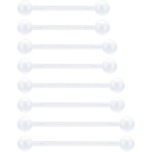 14G Plastic Straight Barbell 8-14mm Acrylic Tongue Rings Nipple Rings