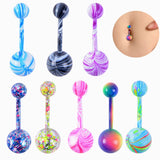 14G Stainless Steel Belly Button Rings CZ Navel Bars Piercing Jewelry