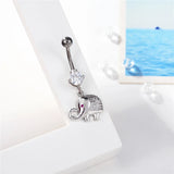 14G Titanium Navel Piercing Jewelry with Crystal Charms Dangle