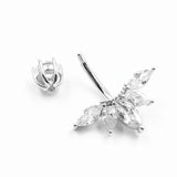 925 Sterling Silver Wing CZ Belly Button Ring Navel Piercing Jewelry