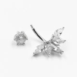 925 Sterling Silver Wing CZ Belly Button Ring Navel Piercing Jewelry