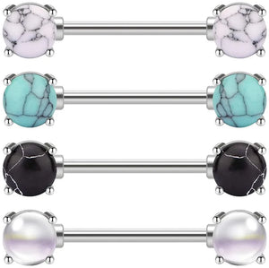 14G Surgical Steel Nipple Ring Barbell Nipple Rod Piercing for Women