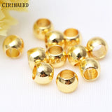 14K/18K Plated Big Hole Spacer Copper Beads for DIY Jewelry Making