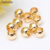 14K/18K Plated Big Hole Spacer Copper Beads for DIY Jewelry Making