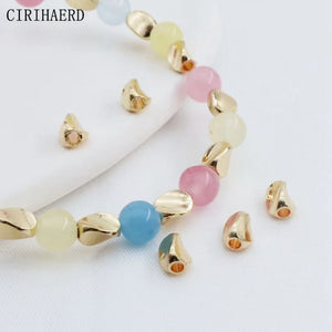 Twist Beads for DIY Jewelry Making - Brass Plated Spacer Beads
