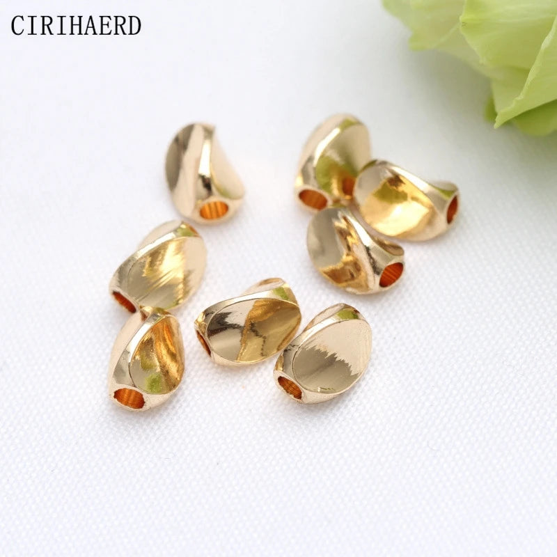 Twist Beads for DIY Jewelry Making - Brass Plated Spacer Beads