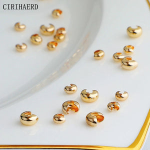 14K/18K Plated Crescent Positioning Wire Buckle Crimp Beads DIY Jewelry