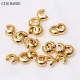 14K/18K Plated Crescent Positioning Wire Buckle Crimp Beads DIY Jewelry