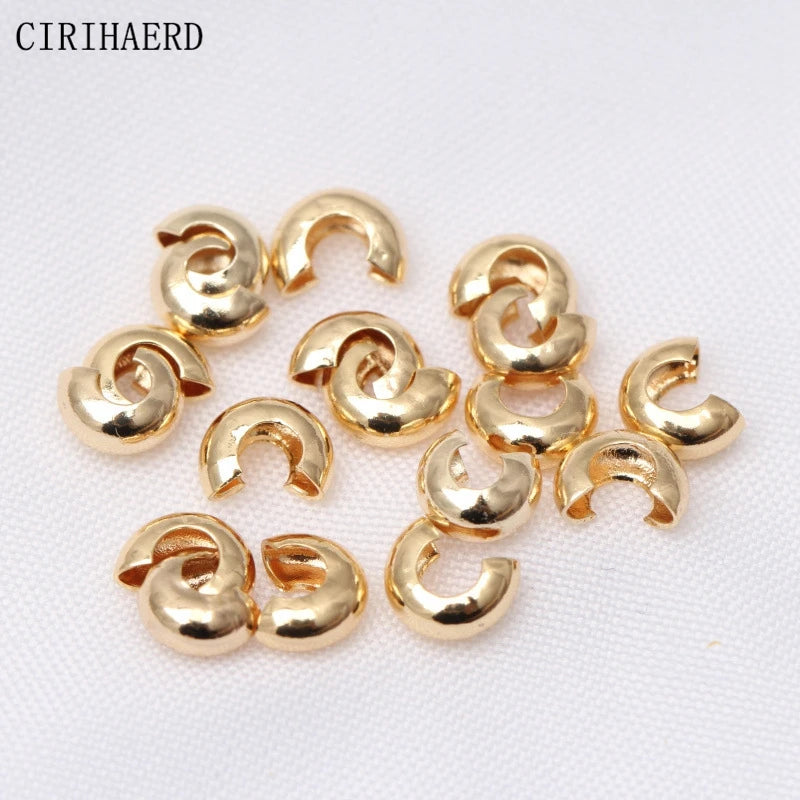 14K/18K Plated Crescent Positioning Wire Buckle Crimp Beads DIY Jewelry