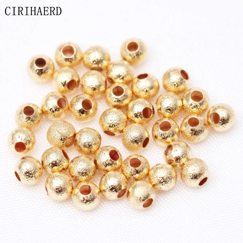 Frosted Copper Beads Jewelry Beaded Material Spacer Loose Beads