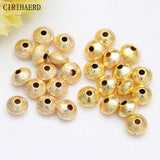14K/18K Plated Frosted Spacer Beads DIY Bracelet Jewelry Making