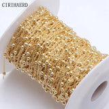 14K/18K Plated 3.5mm Beaded Chains DIY Necklace Bracelet Jewellery Making