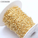 14K/18K Plated 3.5mm Beaded Chains DIY Necklace Bracelet Jewellery Making