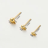 14K 18K Plated Round Ball Ear Post With Loop Studs Earrings