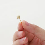 14K 18K Plated Round Ball Ear Post With Loop Studs Earrings