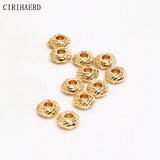 Twisted Bead Brass Metal Weave Round Spacer Beads for DIY Jewelry Making