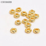 Twisted Bead Brass Metal Weave Round Spacer Beads for DIY Jewelry Making