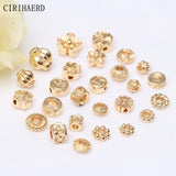 14K/18K Plated Round Spacer Beads for DIY Bracelets Jewelry