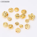 14K/18K Plated Round Spacer Beads for DIY Bracelets Jewelry