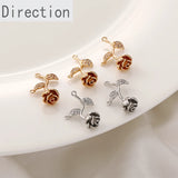 14K Double Hanging Zircon Pendant Earrings DIY Material