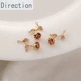 14K Double Hanging Zircon Pendant Earrings DIY Material