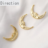 14K Gold-Plated Moon Sun God Star Zircon Pendant DIY Necklace Earpiece