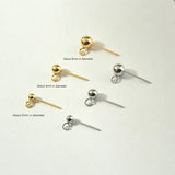 14K Baojin 925 Silver Needle DIY Vertical Hanging Bean Earrings