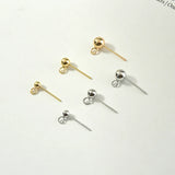 14K Baojin 925 Silver Needle DIY Vertical Hanging Bean Earrings