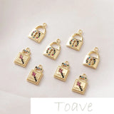 14K Zircon Key Pendant for DIY Earring Bracelet