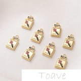 14K Zircon Key Pendant for DIY Earring Bracelet