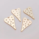 14K Retention Plated Copper Zircon Heart Pendant Charms