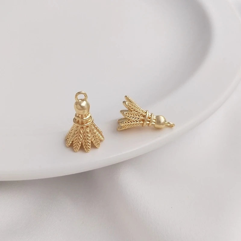 14K Retention Plated Copper 15*10MM Badminton Pendant Charms DIY Findings