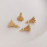 14K Retention Plated Copper 15*10MM Badminton Pendant Charms DIY Findings